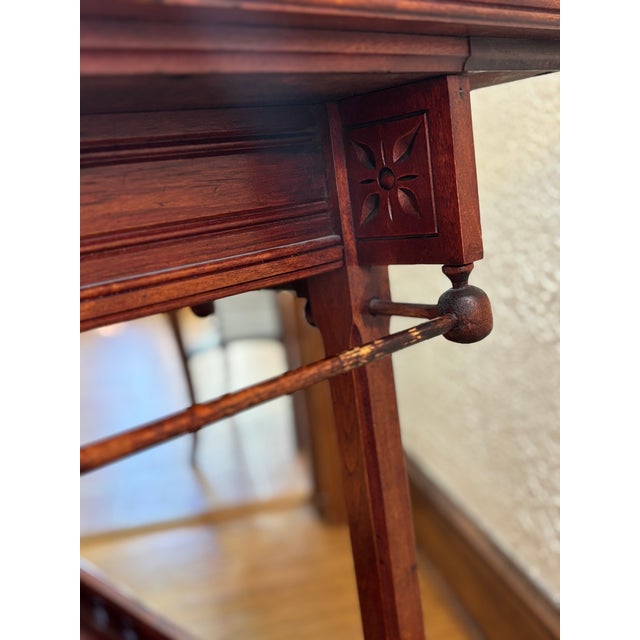 Red Early 20th Century Victorian Ball and Stick Dry Bar Table For Sale - Image 8 of 14