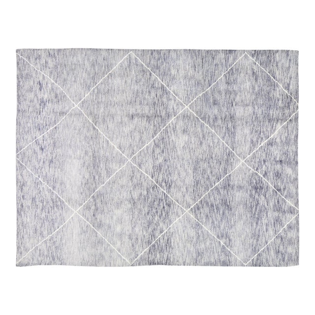 Modern Moroccan Hand Knotted Wool Rug, 5'8"x8'2" For Sale