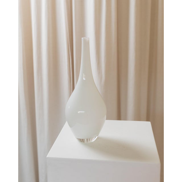 White Vintage Mouth-Blown Glass Vase Salong by Johanna Jelinek for Ikea, 1990s For Sale - Image 8 of 11