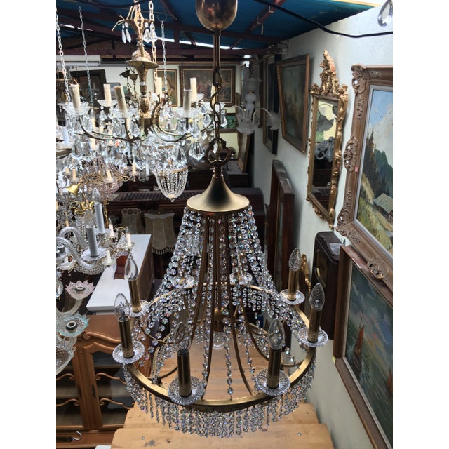 Metal Crystal Chandelier, 1970s For Sale - Image 7 of 18