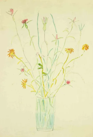 Fiorenzo Tomea, Flower Pot, Original Watercolor, 1950s