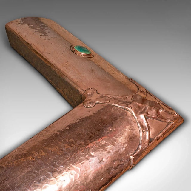 Copper 1890s Antique Victorian English Copper Arts and Crafts Fire Kerb For Sale - Image 8 of 11