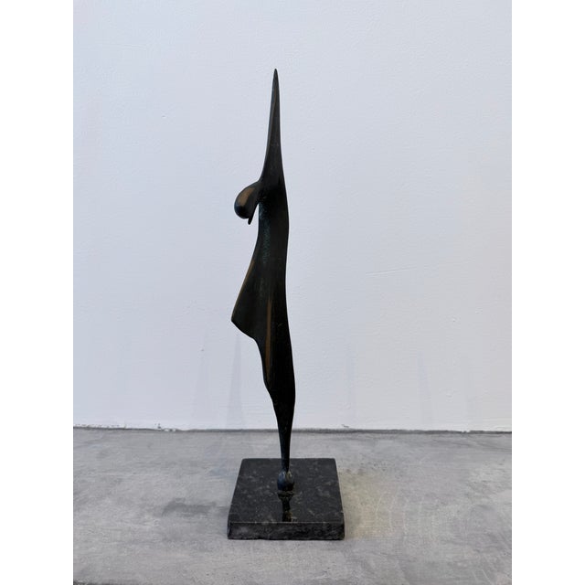 Brazilian Mid-Century Modern Abstract Dancer Bronze Sculpture on Granite Base For Sale - Image 6 of 13
