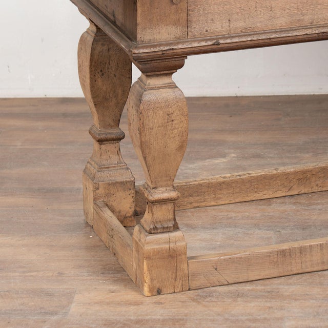 Late 18th Century Danish Baroque Oak Refectory Library Table Console For Sale - Image 16 of 17