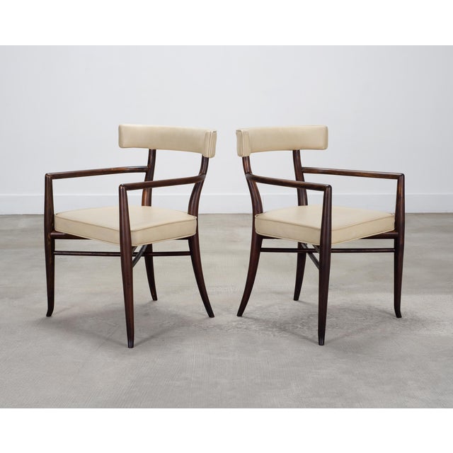 Set of Four T. H. Robsjohn-Gibbings Klismos Dining Armchairs For Sale - Image 9 of 18