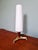 Scandinavian Tripod Table Lamp in Brass, Teak and White Satin Opaline Glass, 1960 For Sale - Image 15 of 15
