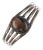 6 3/8" c1940's Navajo Silver Petrified wood agate cuff bracelet For Sale
