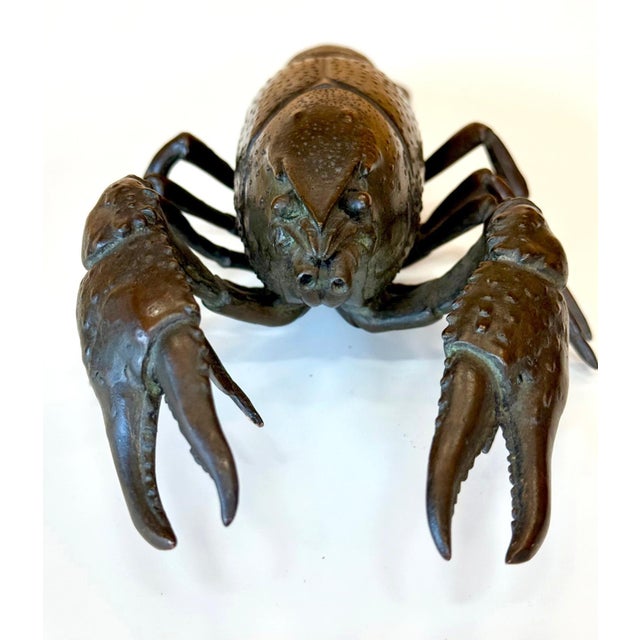 Black Large Japanese Bronze Lobster Okimono Meiji Period For Sale - Image 8 of 12
