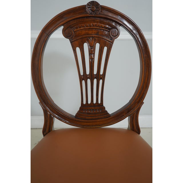 Animal Skin Set of 8 French Louis XVI Style Dining Room Chairs For Sale - Image 7 of 18