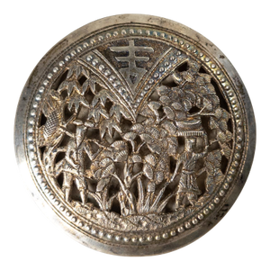19th Century Chinese Sterling Silver Export Brooch Pin
