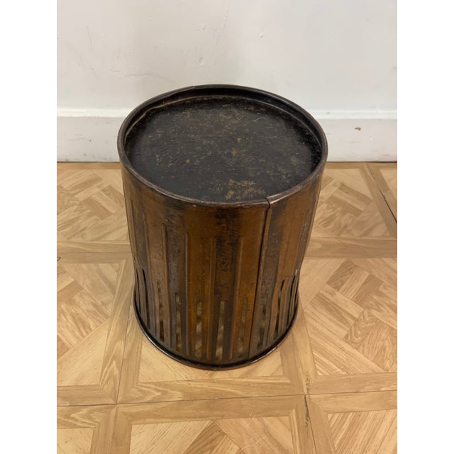 Antique Industrial Erie Art Metal Waste Basket Chairish