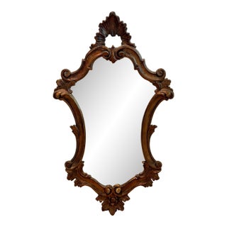 Midcentury Italian Rococo Style Mirror 25.75” X 11.25” For Sale