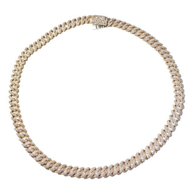 10kt Yellow Gold 8 1/3 Ct Natural Diamond Necklace 10mm 20in For Sale