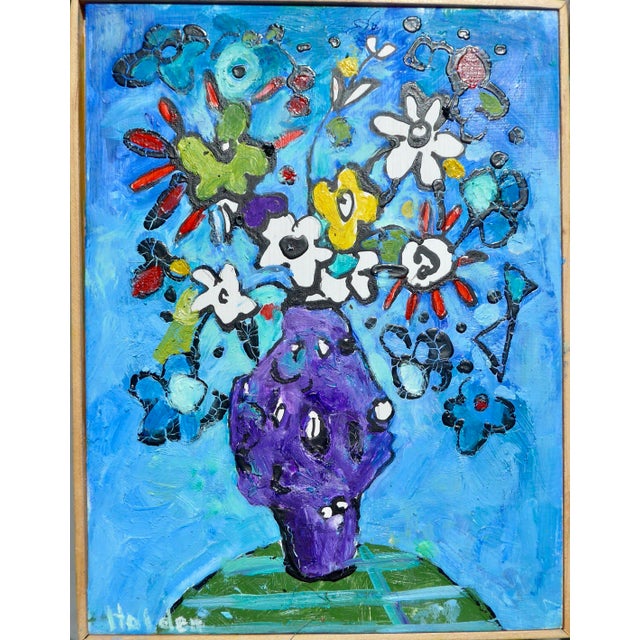 Contemporary Vase in Turquoise For Sale - Image 3 of 5