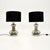 A stylish and very well made pair of vintage French glass and chrome table lamps, dating from around the 1970’s. They are...