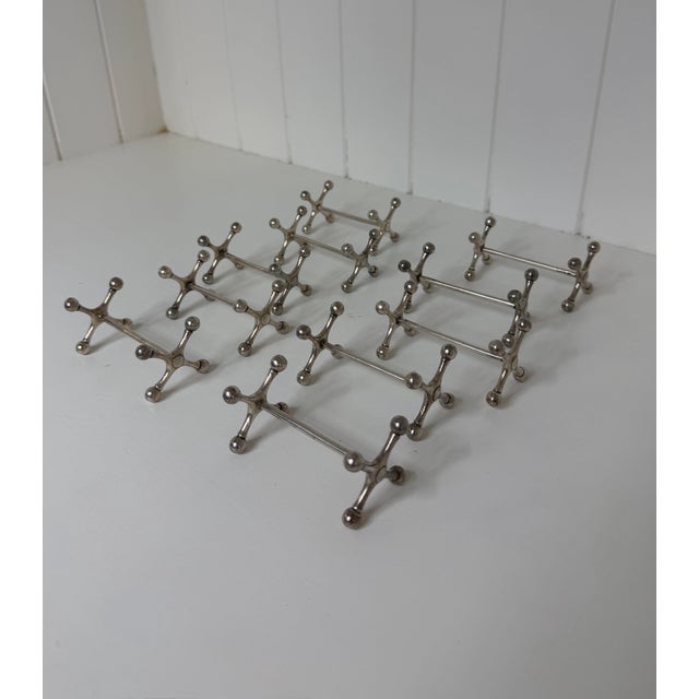 Metal Vintage Christofle Silver Plated Knife Rests, Set of 10, Circa 1925-1935 For Sale - Image 7 of 12