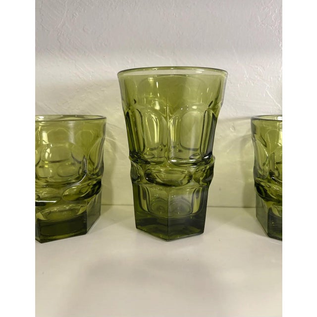 Mid-Century Modern 1960s Set of 8 Fostoria Henry Ford Museum High and Low Ball Glasses in Argus Pattern Mid Century Modern For Sale - Image 3 of 3