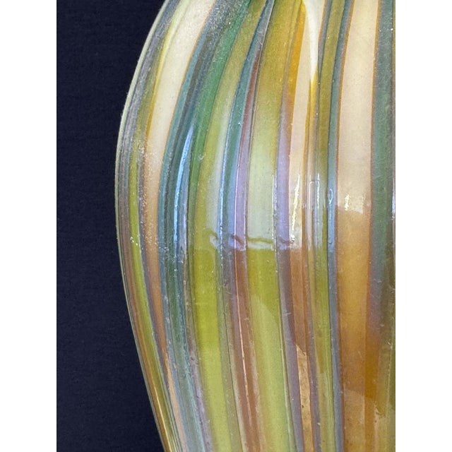 2000 - 2009 Japanese Reed Glass Vase in Shades of Green from Oljos Glass For Sale - Image 5 of 7