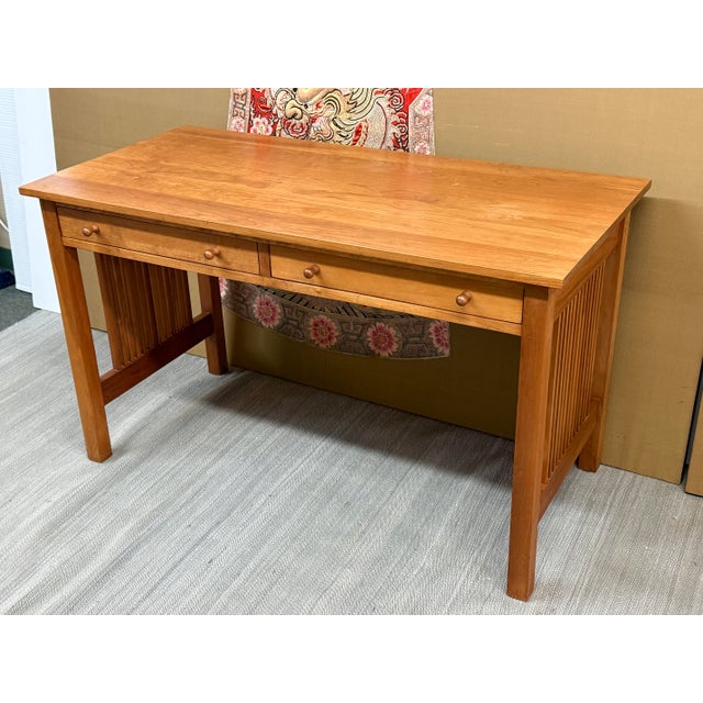 Stickley Circa 2001 Stickley Arts & Crafts Cherry Wood Desk For Sale - Image 4 of 12