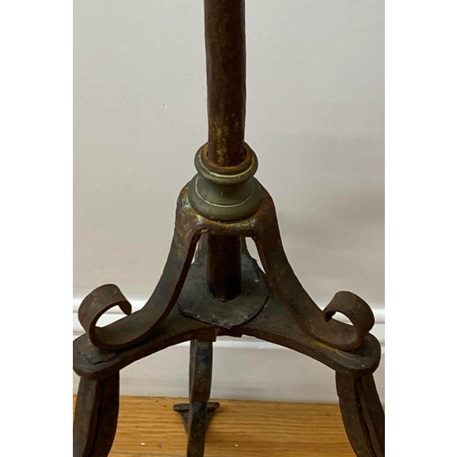 Metal 19th Century Wrought Iron & Brass Torchieres For Sale - Image 7 of 11