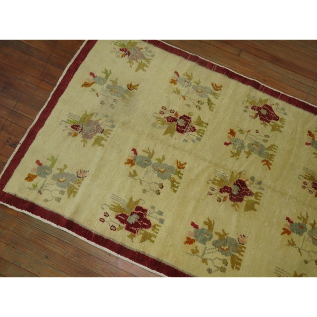 Ivory Vintage Turkish Rug For Sale - Image 4 of 6