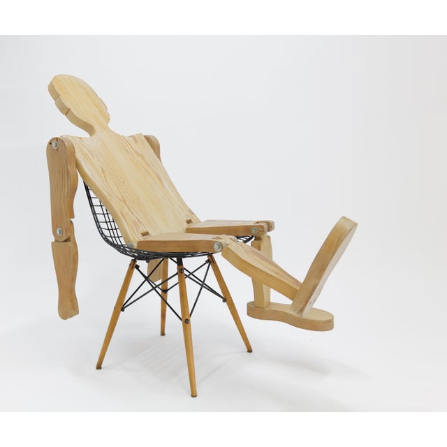 Brown Mid-Century Modern Wooden Articulating Folk Art Mannequin For Sale - Image 8 of 16