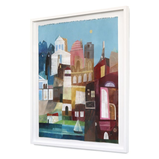 Sailing Through the Day - Abstract Colorful Urban Collage Mixed Media Original Artwork by Maria C Bernhardsson For Sale In Los Angeles - Image 6 of 9