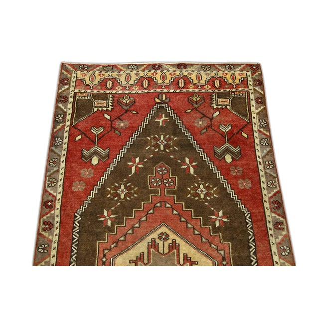 Oriental Hand Knotted Rug Turkish Anatolian 3'1" x 7' For Sale - Image 4 of 5