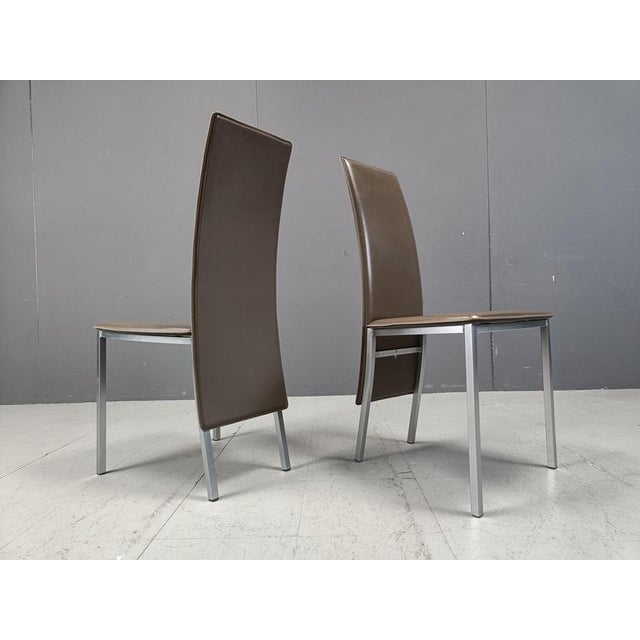 Vintage Belgian Leather Dining Chairs, 1980s, Set of 8 For Sale - Image 11 of 12