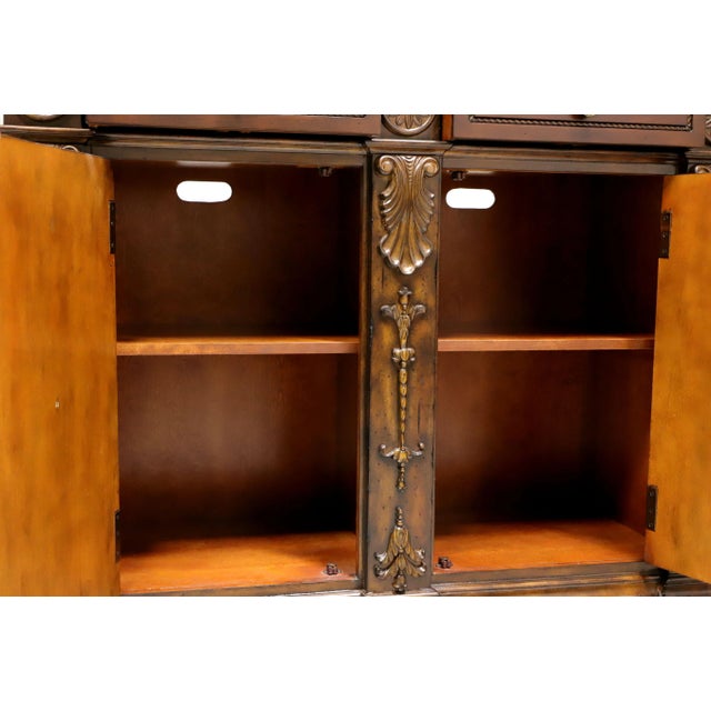 Monumental Transitional Style Carved Mahogany Buffet Credenza For Sale - Image 10 of 13