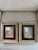 Framed lithographs with black mats and silver/ gold frames. One picture is of a milk maid delivering milk and the other is...