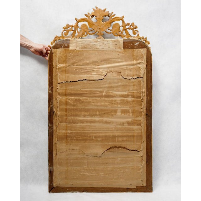 19th Century Louis Philippe Mirror with Vase and Flower Crest For Sale - Image 6 of 7