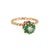 Stylish vintage emerald & diamond tulip ring (circa 1960s to 1970s) crafted in 10 karat yellow gold. Round brilliant cut...