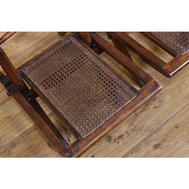 Brown Set of Antique Walnut Folding Side Chairs, 1870s For Sale - Image 8 of 13
