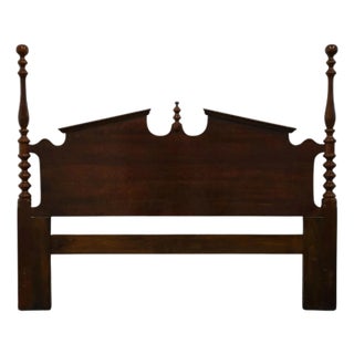 Cresent Furniture Solid Cherry Traditional Style Queen Size Pediment Headboard For Sale