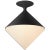 Sarnen Small Flush Mount in Matte Black with White Glass Designer: AERIN Canopy: 6" Round Mounting: Flush Shade Detail:...
