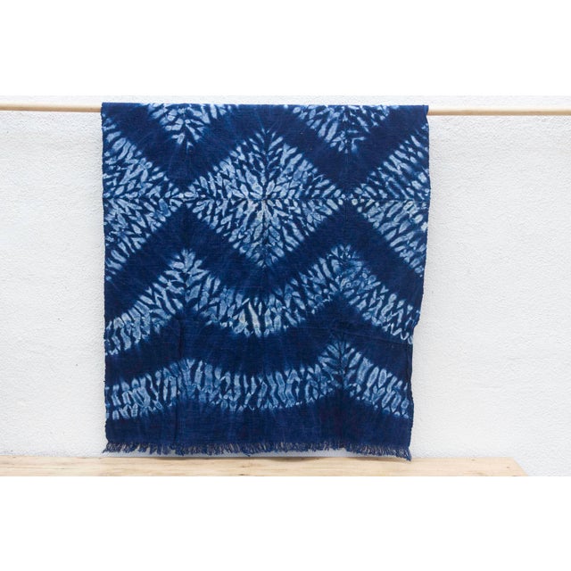 African Sahara Wind Indigo Mud Cloth For Sale - Image 3 of 6