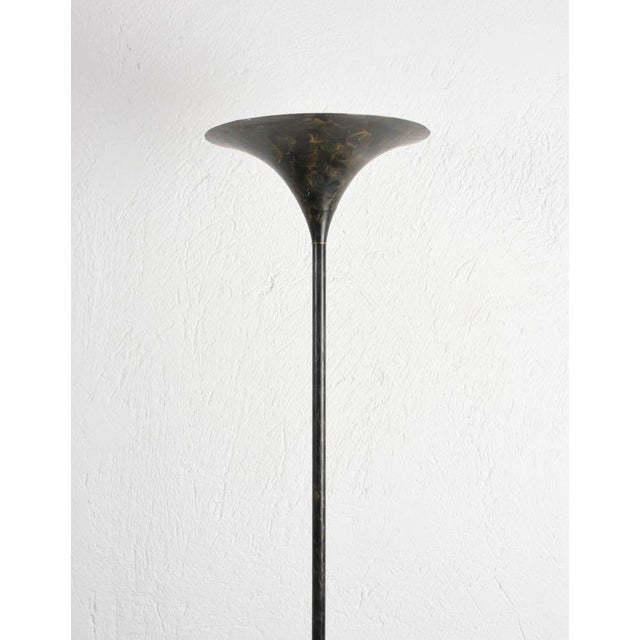 Black Mid-Century Italian Black Aluminum Tulip Floor Lamp with Gold Finishes, 1970s For Sale - Image 8 of 14