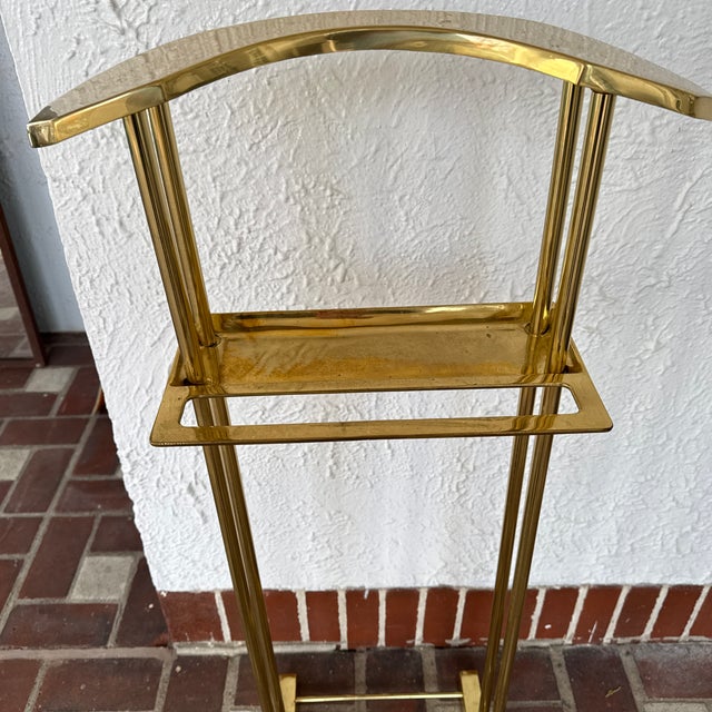 1980s Hollywood Regency Brass Valet Stand For Sale - Image 10 of 12