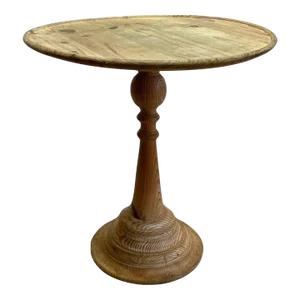 Early 20th Century French Bleached Pine Pedestal Table