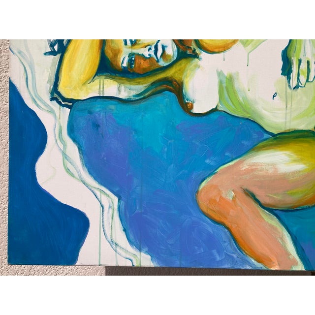 Blue Celia Guibbert, Nude Blue Is the Warmest Color, 2000s, Painting on Canvas For Sale - Image 8 of 14