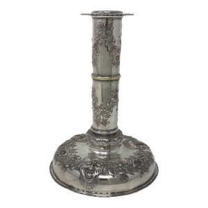 Early 19th Century American Silverplated Candlestick Believed to Be by an Unknown Enslaved Person