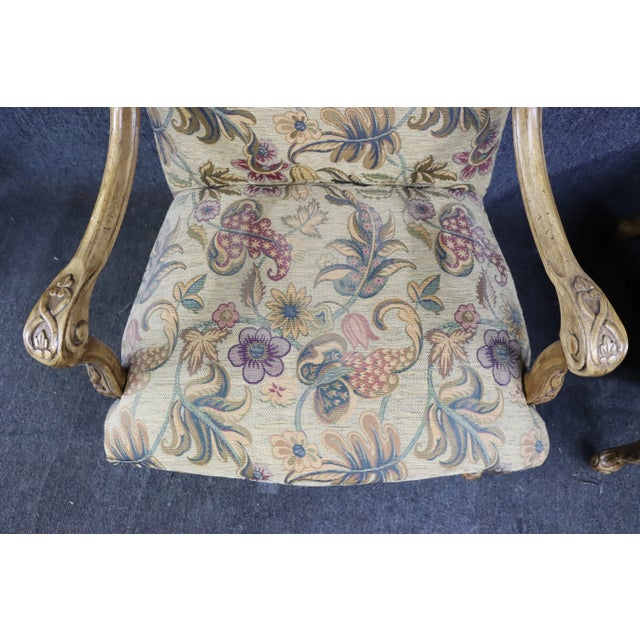 Traditional Fruitwood Carved Armchairs/Pair For Sale - Image 3 of 12