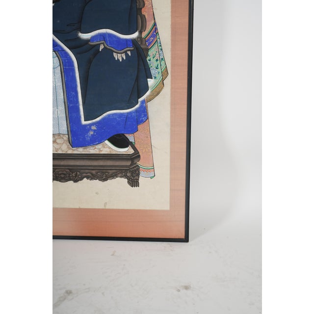Wood Antique 66" Tall Chinese Ancestral Painted Portraits, a Pair For Sale - Image 7 of 12