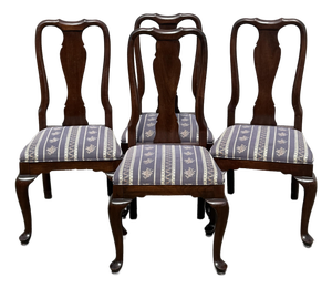 Vintage Ethan Allen Queen Anne Dining Chairs - Set of 4