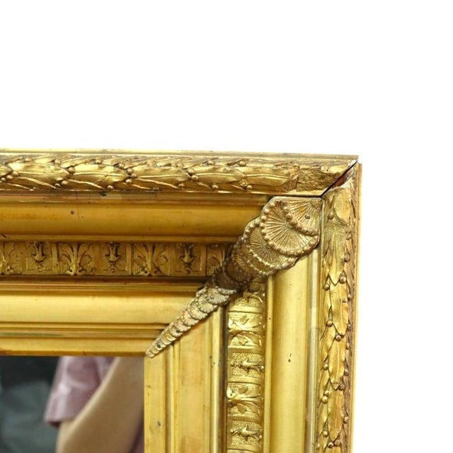 Late 19th Century Oversized Antique Gilt Wood Mirror C1890 For Sale - Image 5 of 7