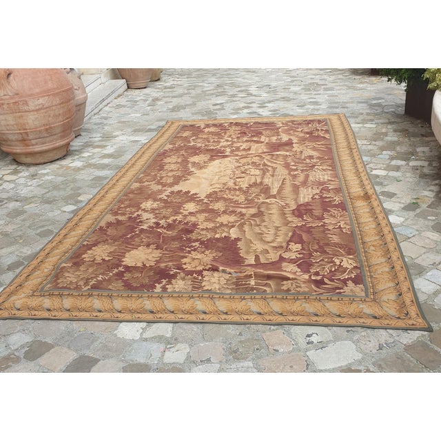 French Aubusson Tapestry with Plants and Birds For Sale - Image 12 of 12