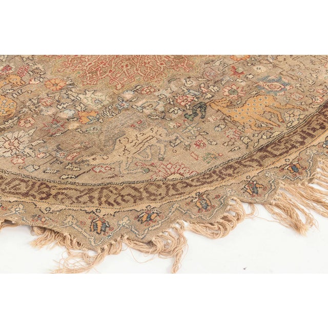 Textile Doris Leslie Blau 1880s Antique Turkish Round Silk & Metal Thread Rug For Sale - Image 7 of 8