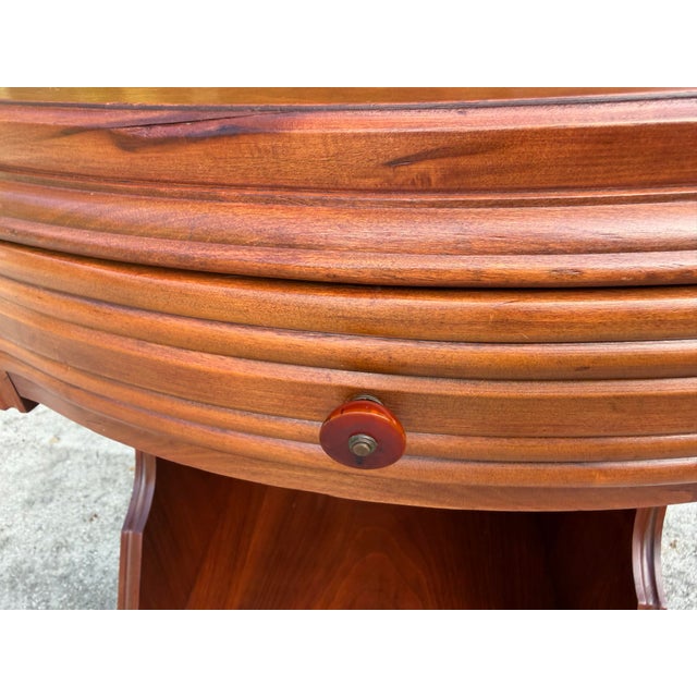 Mid 20th Century Vintage Art Deco Walnut Nightstand With Ribbed Drawer Front For Sale - Image 5 of 12