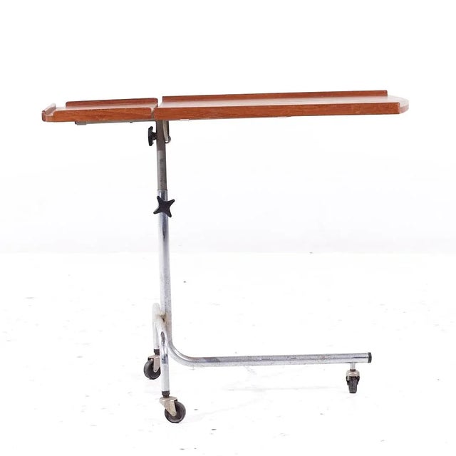 Hmn Mid Century Danish Teak Adjustable Tray Table For Sale - Image 4 of 10